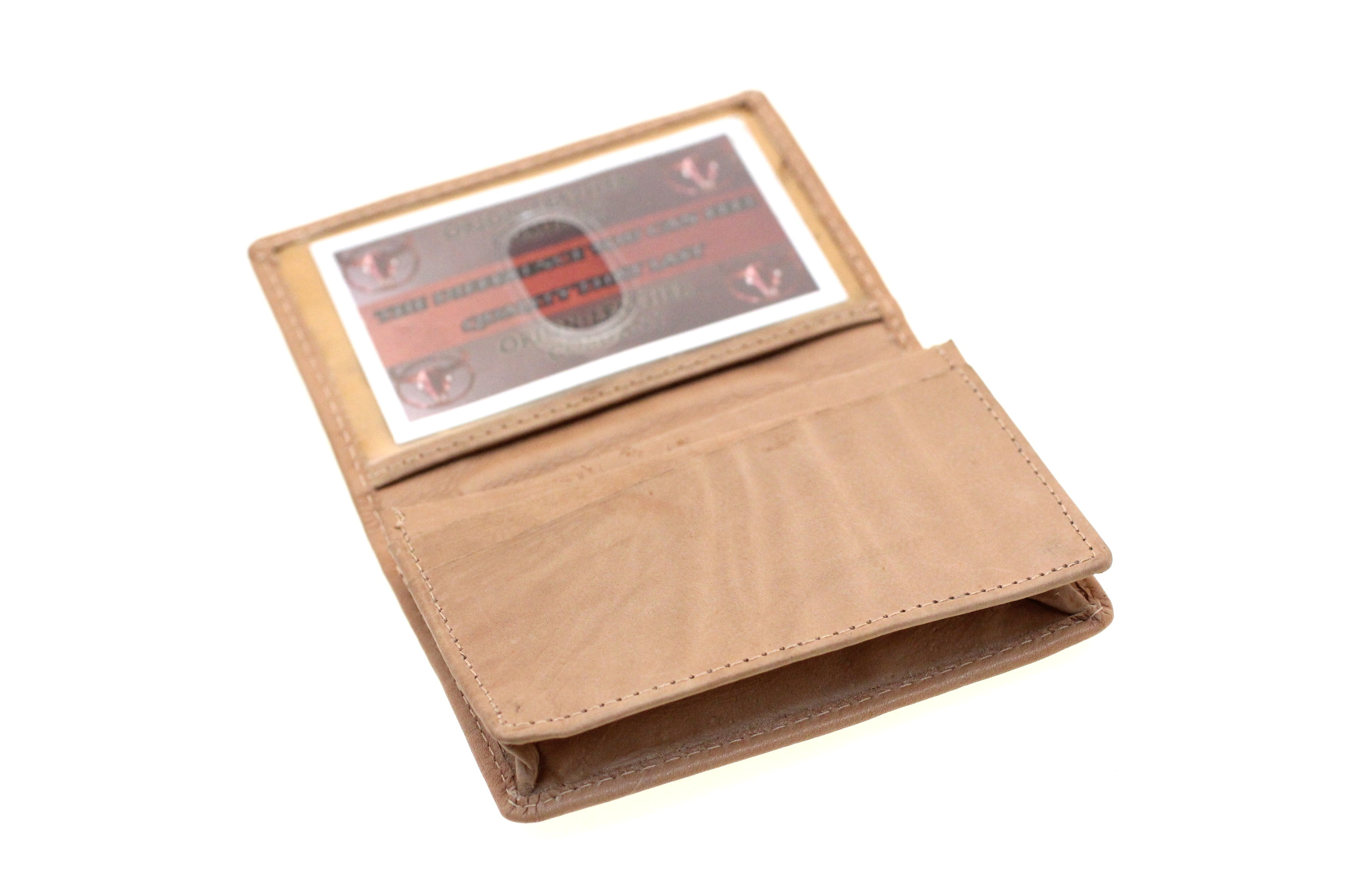 Takes 30 CardsSoft Brown Leather Credit Card Holder with RFID Protection