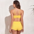 thumbnail image 7 of Daznico Women's Split Swimsuit Solid Color High Waist Beach Bikini Swimwear,XXL, 7 of 7