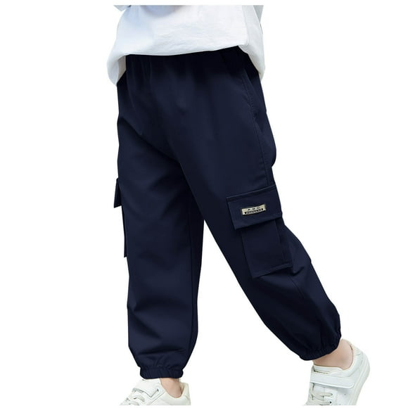 Odeerbi 2-14 Años Niños Cargo Pantalones Athletic Sports Jogger Pantalones Primavera Verano Casual Trabajo Pantalones