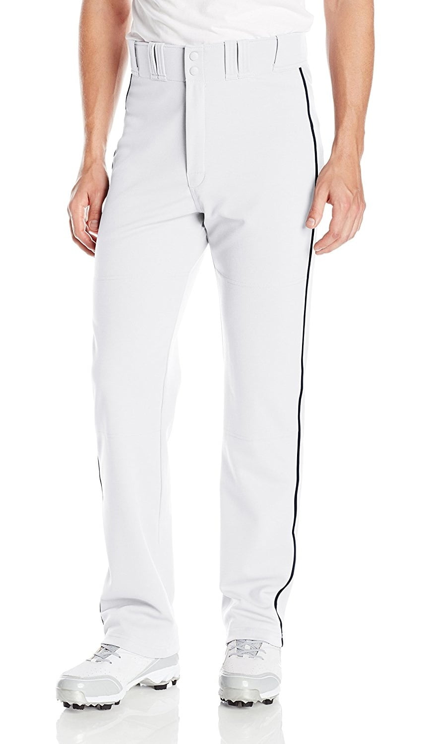 Easton Mako 2 Adult Men's Piped Baseball Pants White & Grey Long Piping 