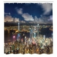 thumbnail image 3 of Ambesonne Scenery Shower Curtain, Night View Hong Kong, 69"Wx84"L, Navy White, 3 of 5
