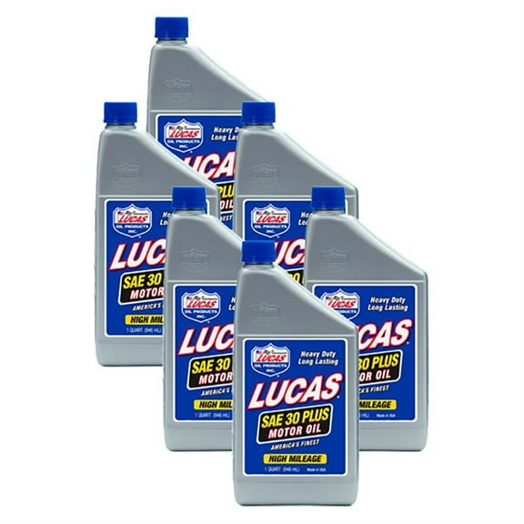 Lucas Oil 10053 SAE 30 WT Plus Engine Oil, SAE 30W, 6 Qt Case