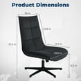 thumbnail image 6 of Homy Casa Criss Cross Office Chair: Cross-Legged Design with Adjustable Height, Swivel Function, Armless, and Padded Fabric for Modern Home Office Spaces, Grey, 6 of 9
