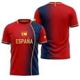 thumbnail image 2 of Mens Soccer Shirt Spain Raglan Tops Short Sleeve Summer Graphic Tee Casual V Neck T Shirt Sports Fan Casual Tops Tee L, 2 of 4