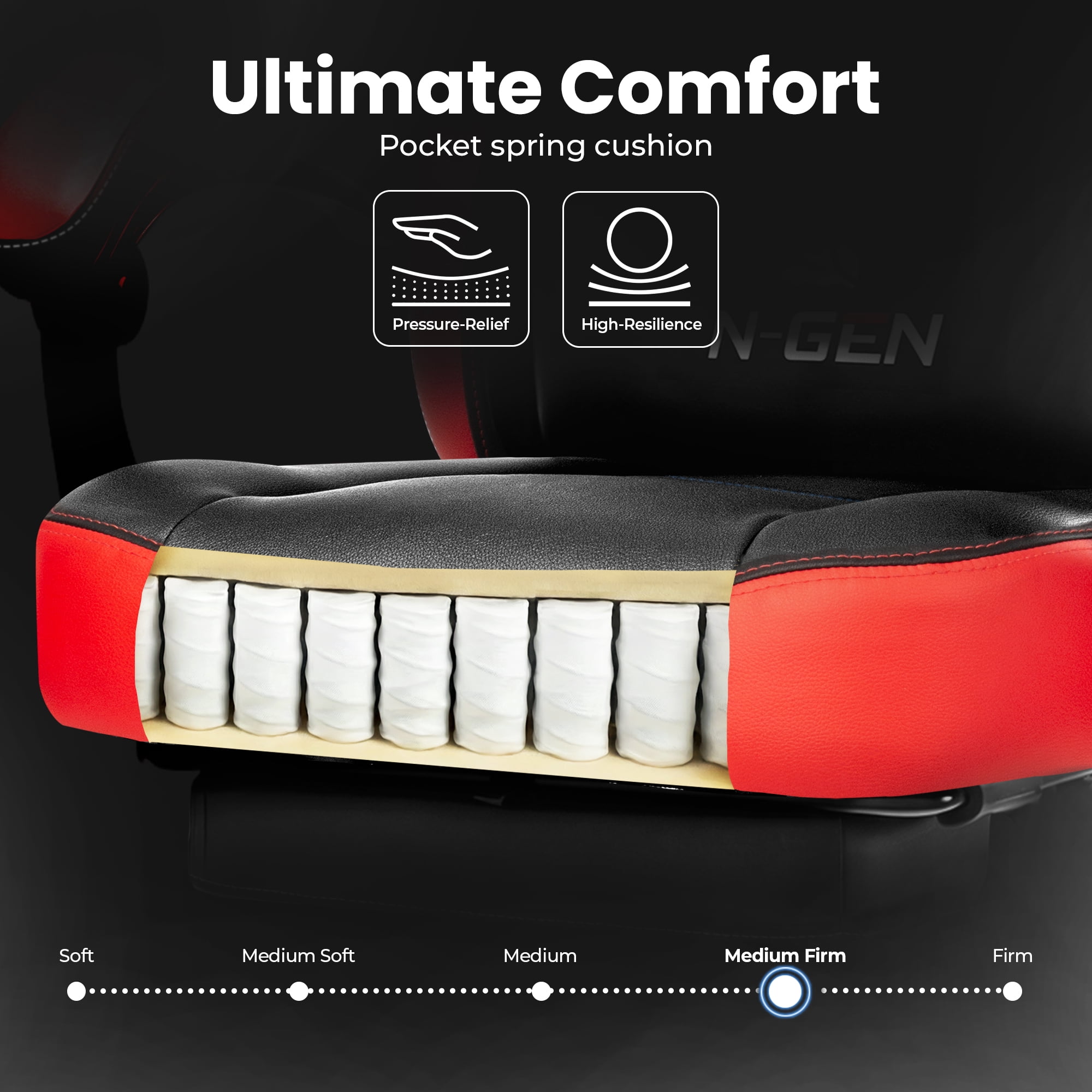 CELTOSS Gaming Chairs with Footrest, Big and Tall Gamer Chair with Headrest and Lumbar Support for adults, Red