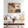 thumbnail image 4 of Burnt Orange Grey Black Flower Wall Art for Living Room,Canvas Picture Wall Decor for Bathroom Bedroom,Spring Floral Botanical Painting Artwork for Office Kitchen Hallway Dining Room Decor 24"x32", 4 of 8