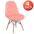 thumbnail image 2 of Flash Furniture Contemporary Plywood Shaggy Cool to Touch Upholstered, Hermosa Pink Set of 4, 2 of 8