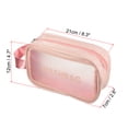 thumbnail image 2 of Uxcell 4.7"x8.3"x2.8" Clear Toiletry Bag Makeup Bags with Zipper Handle Pink, 2 of 5