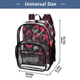 thumbnail image 4 of PVC Transparent Backpacks Clear Backpack for Travel and Outings Black and Red Leopard Print, 4 of 7