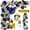 Navy Blue Gold, variant on Safari Balloon Arch Kit Green Brown Jungle Garland with Animal Print Balloons Palm Leaves