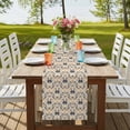 thumbnail image 4 of Beige Baroque 90 Inch Table Runner, Vintage European Floral Pattern Farmhouse Dresser Scarf Cotton & Linen Tablerunner for Dining/Kitchen Island/Holiday Party Décor 13" x 90", 4 of 9