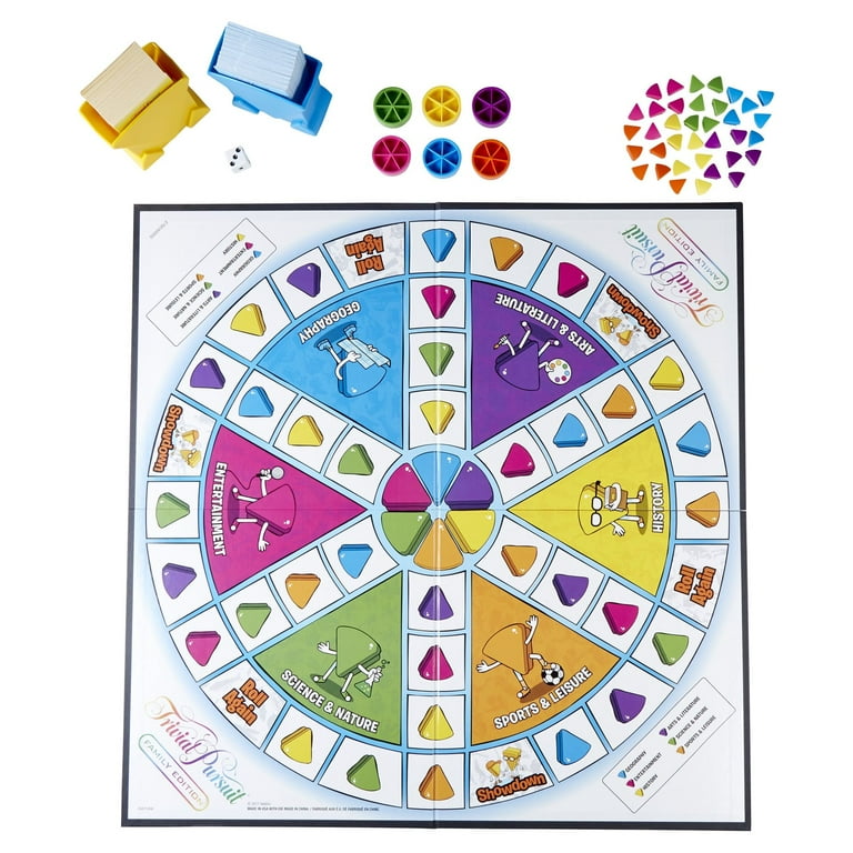 Hasbro Gaming s Trivial Pursuit Family Edition Game Quick Play Trivia for Kids Adults with Cards and Questions Walmart
