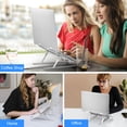 thumbnail image 2 of FIASON 1 Pack Gray With Full Silicone Adjustable Laptop Stand,Compatible with 9-17" Laptop,7-Levels Ventilated Aluminum Laptop Holder for Desk,Ergonomic Universal Computer Stand, 2 of 6