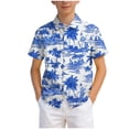 thumbnail image 7 of WUANDIXFA Kids Vibrant Hawaiian Shirt Beach Party Style Boy's Girl's Fun Print (Blue, 4-5 Years), 7 of 7