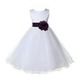 thumbnail image 2 of Ekidsbridal White Tulle Rattail Edge Flower Girl Dresses Mini Bridal Gown Formal Evening Junior Pageant Wedding Reception 829T 4, 2 of 3