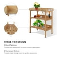 thumbnail image 4 of Outsunny Outdoor Garden Wooden Potting Bench Work Station Table w/ Hooks, 4 of 9