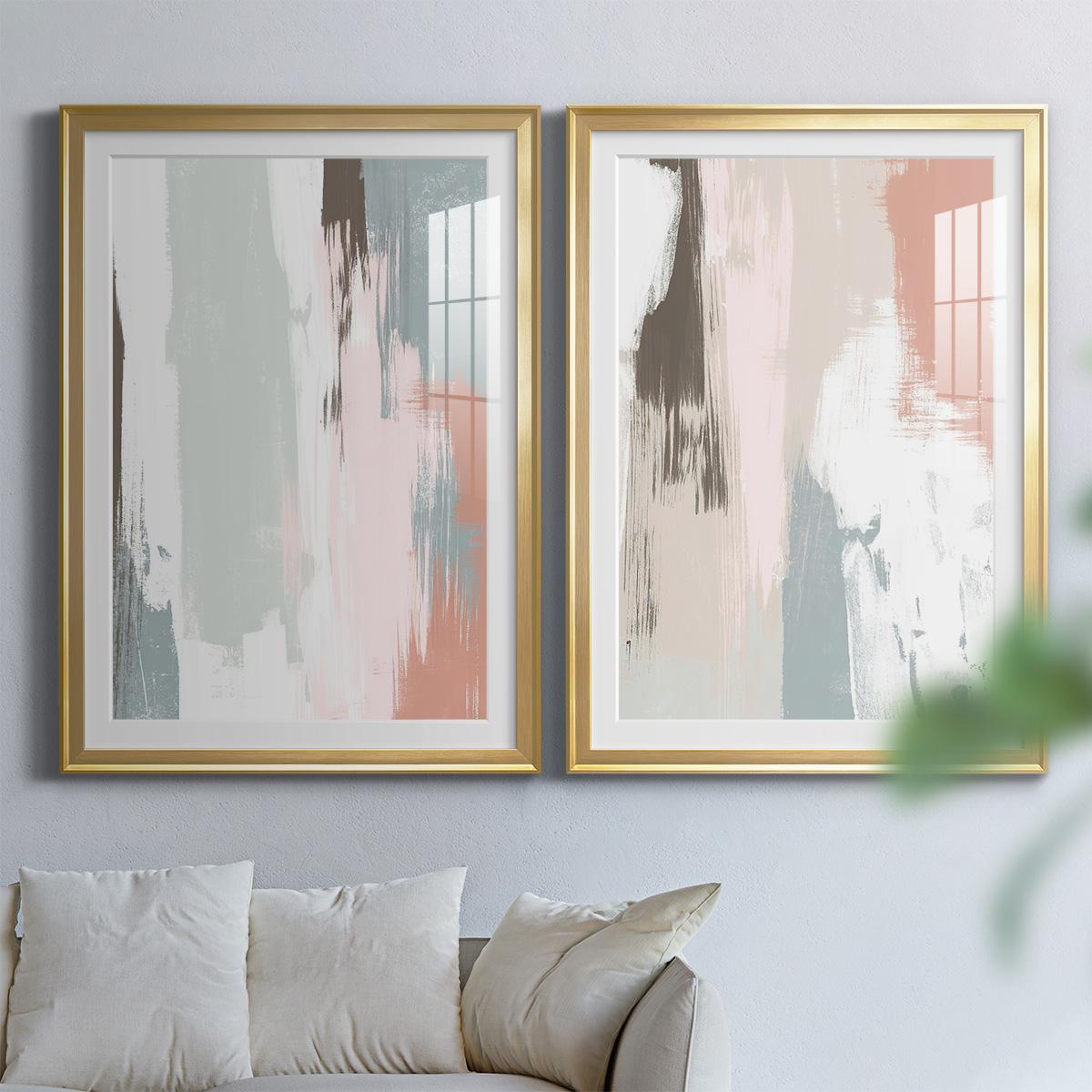 Wexford Home Sandstone Peel III Premium Framed Print, 26.5" x 36.5" - Ready to Hang, Gold (Set of 2)