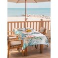 thumbnail image 2 of Outdoor Tablecloths with Umbrella Hole & Zipper, Marine Life 60 x102 Inch Rectangle Tablecloths, Nautical Underwater Coral Shell Starfish Watercolor Waterproof Table Cloth, Patio/Pool Table Covers, 2 of 8