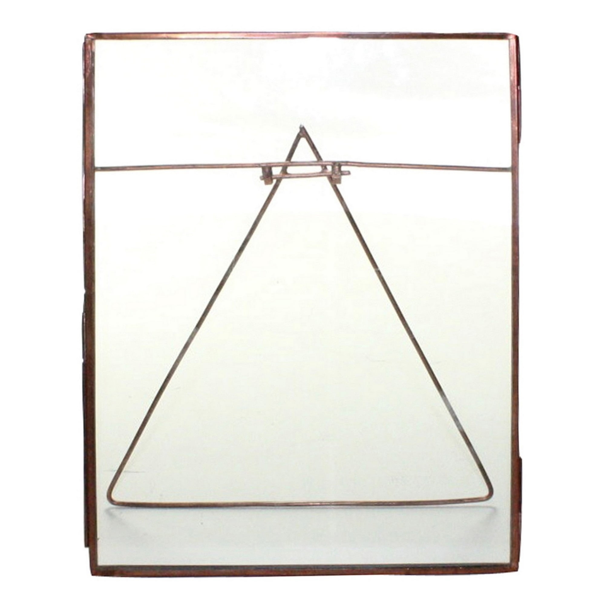 10' Display Metal Vertical Easel Frame with Glass Panel, Copper