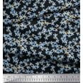 thumbnail image 3 of Soimoi Black Cotton Duck Fabric Forget Me Not Bush Floral Print Fabric By the Yard 44 Inch Wide, 3 of 3