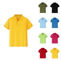 Kids Boys Girls Short Sleeve Polo Shirt - Button Down Collared Neckline, Comfortable & Soft Stretch Pique Fabric for Golf School Uniforms
