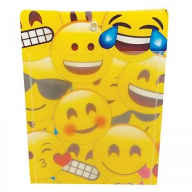 10 x 13 in. Pocket Emojis W Grommett Hole Poly Clear Front Pack of 12