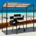 thumbnail image 5 of SAZYY 7ft Grill Gazebo, Patio Barbecue Canopy with Serving Shelf and Storage Hooks, Curved Grill Shelter w/Heavy-Duty Steel Frame Sunshade Gazebo for Outdoor Garden, Beige, 5 of 5