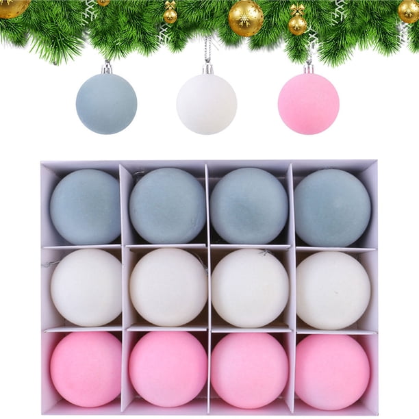 Pendientes Navidad 12 Piezas 2.4 Pulgadas Bolas Terciopelo