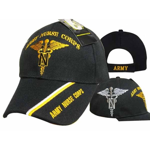 U.S. Army Nurse Corps Ball Cap Hat Black Embroidered 3D () CAP567