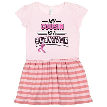 

Inktastic My Cousin is a Survivor Breast Cancer Awareness Gift Toddler Girl Dress