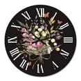 thumbnail image 2 of Designart 'Vintage Floral Summer Wildflowers Arrangement' Traditional Wall Clock, 2 of 5