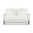 thumbnail image 2 of Benjara Sami 67 Inch Outdoor Adirondack Glider Loveseat, Dropdown Cupholders, White-Color:WhiteMaterial, 2 of 7