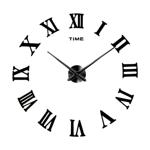 Reloj de pared con espejo 3D, adhesivo acrílico, gran pantalla para sala de estar 9 9