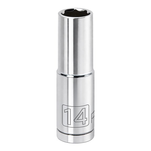 Powerbuilt 1/2 Inch Drive x 14 MM 6 Point Deep Socket - 642208