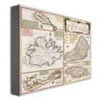 Trademark Art 'Map of English Colonies in the Caribbean, 1750' Canvas Art