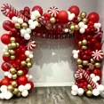 thumbnail image 5 of Kit de arco de guirnalda de globos navideños, conos de piruleta rojos y verdes, globos de aluminio con forma de estrella, suministros de decoración para fiestas navideñas de Año Nuevo, regalos, 5 of 5