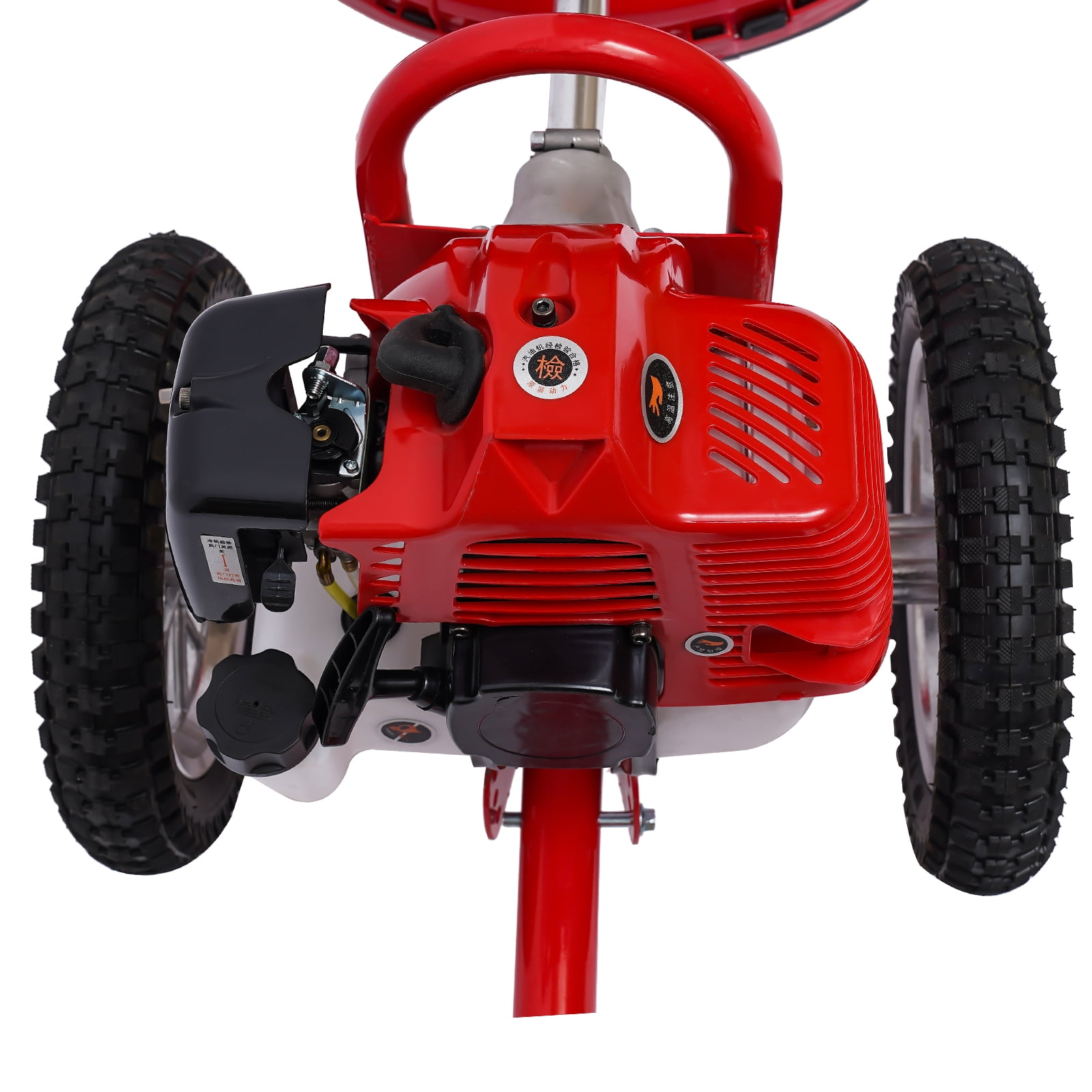 Push Lawn Mower with Adjustable Handle, Titanium Alloy Big Wheels, Foldable Rear Wheel, Comfortable Design, Perfect for Use in Greenhouses, Meadows, and Orchards
