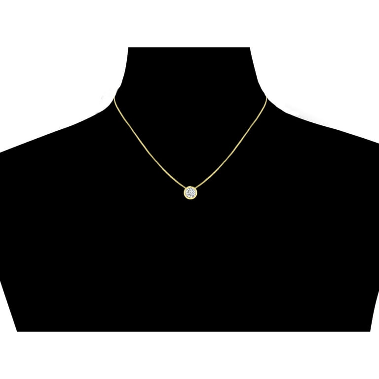 1 ct bezel cheap set diamond necklace