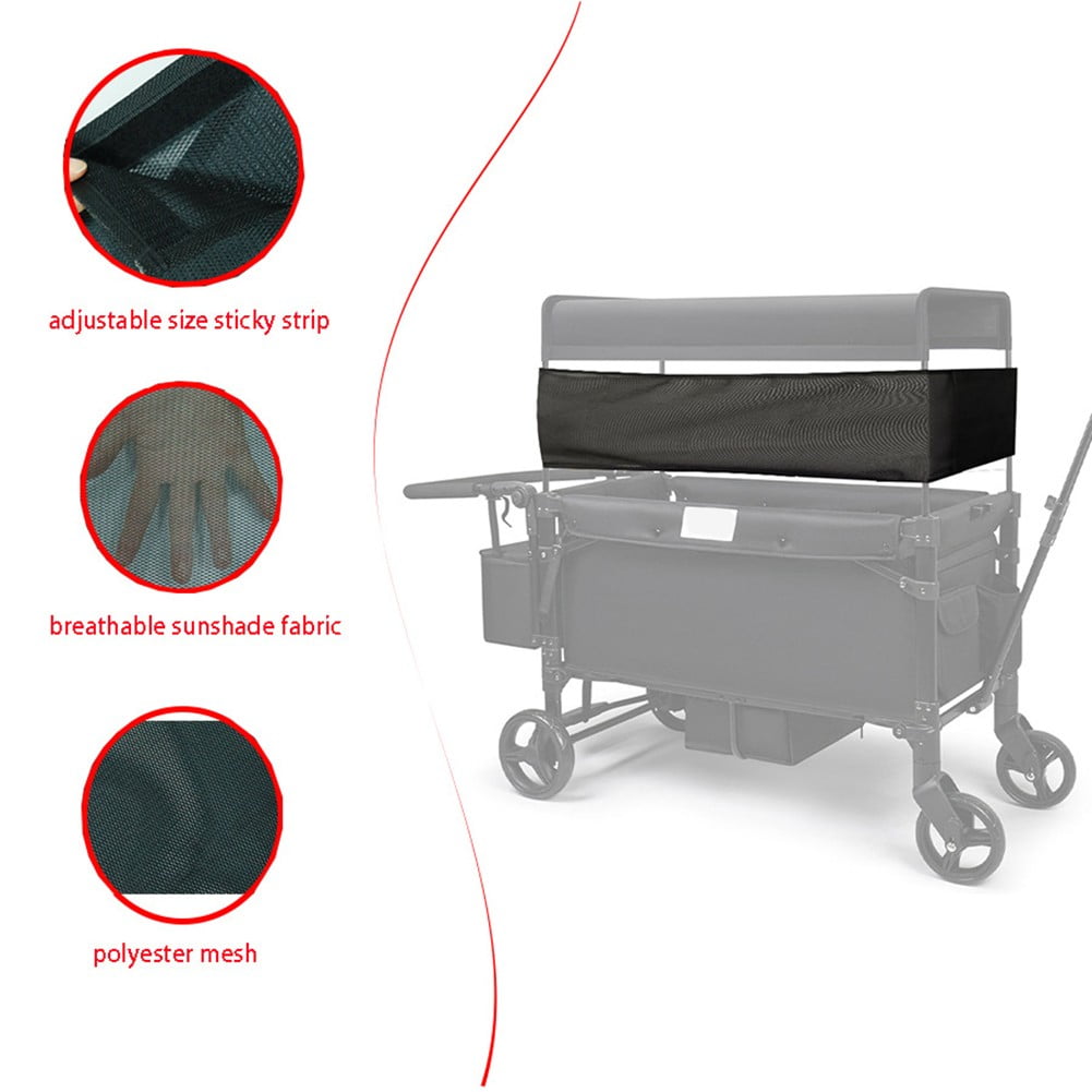 Stroller Wagon Sunshade Net For Wonderfold W4 W2 Breathable Mesh Net Cover Sun Protection Breathable Mesh Safety Anti-Slip
