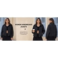 thumbnail image 3 of Womens Windbreaker Jacket Stand Collar Casual Lightweight Jackets Fall Winter Bomber Outerwear, 3 of 6