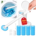 thumbnail image 3 of 2pack Toilet Brush Cleaning Kit Reusable Floor/Wall Mounted Toilet Bowl Brush and Holder Set with 40 Refill Head Deep Cleaning for Bathroom Bathtub White, 3 of 10