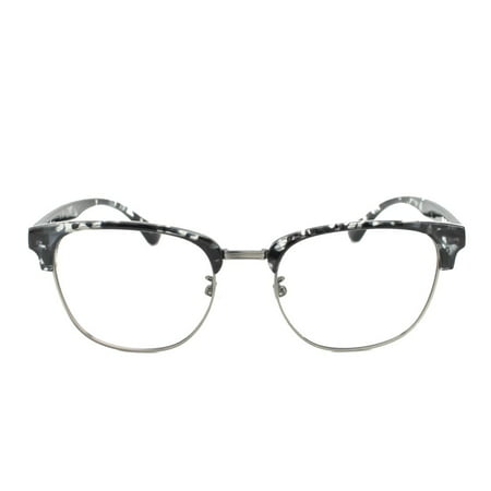 Eye Buy Express Prescription Glasses Mens Womens Black White Tortoiseshell Quarter Rim Stylish Reading Glasses Anti Glare