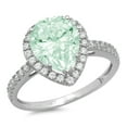 thumbnail image 7 of Halo Engagement Ring for Women - 2.38ct Simulated Green Diamond in 14K White Gold Promise Ring, 7 of 7