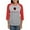 Heather/Red, variant on CafePress - Delta Chi Vertical Black And Red Logo Long Sleeve T Shirt - Womens Baseball Tee