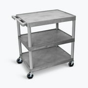 Luxor 3 Shelf Large Flat Tub Cart in Gray (TC222-G)