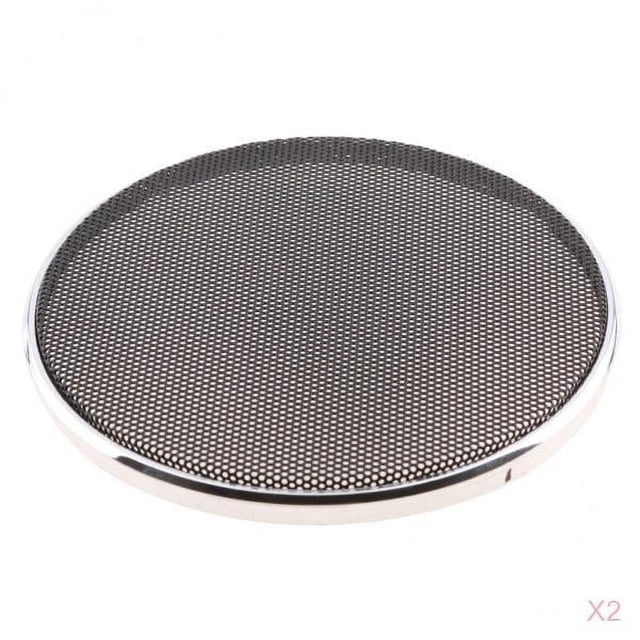 Rejilla de Malla de Rejilla Protectora de Circular Decorativo Negro de 2 Piezas