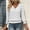 White polka dot v neck ruffle hem blouse women a1, variant on thefmos Women's V Neck Polka Dot Blouse Long Sleeve Elastic Cuffs Ruffle Hem Casual Top Fashion Spring Fall Outfit, Wine XL