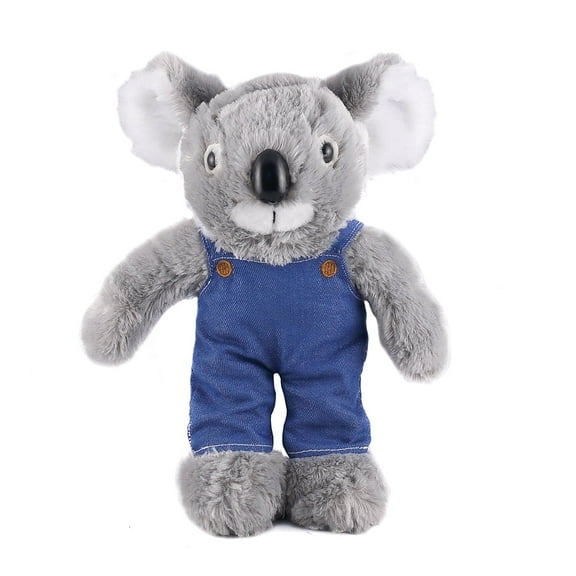 Plushland Stuffed Animal with Blue Jean Overalls Personalized Gift, Soft Coveralls Toys Great Present for Valentine Day, Graduation, Birthday,Anniversary, get Well,Christmas Home decor Office 12 Inch.