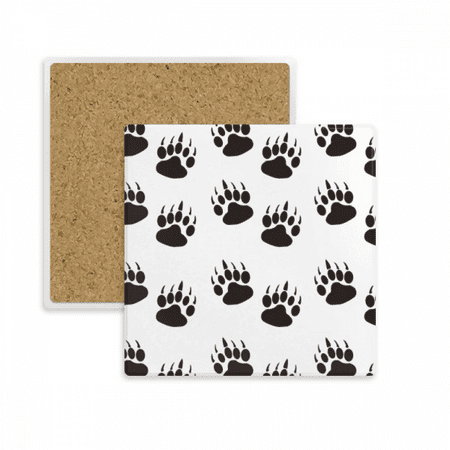 

Paw Print Claw Outline Protect Animal Square Coaster Cup Mat Mug Subplate Holder Insulation Stone