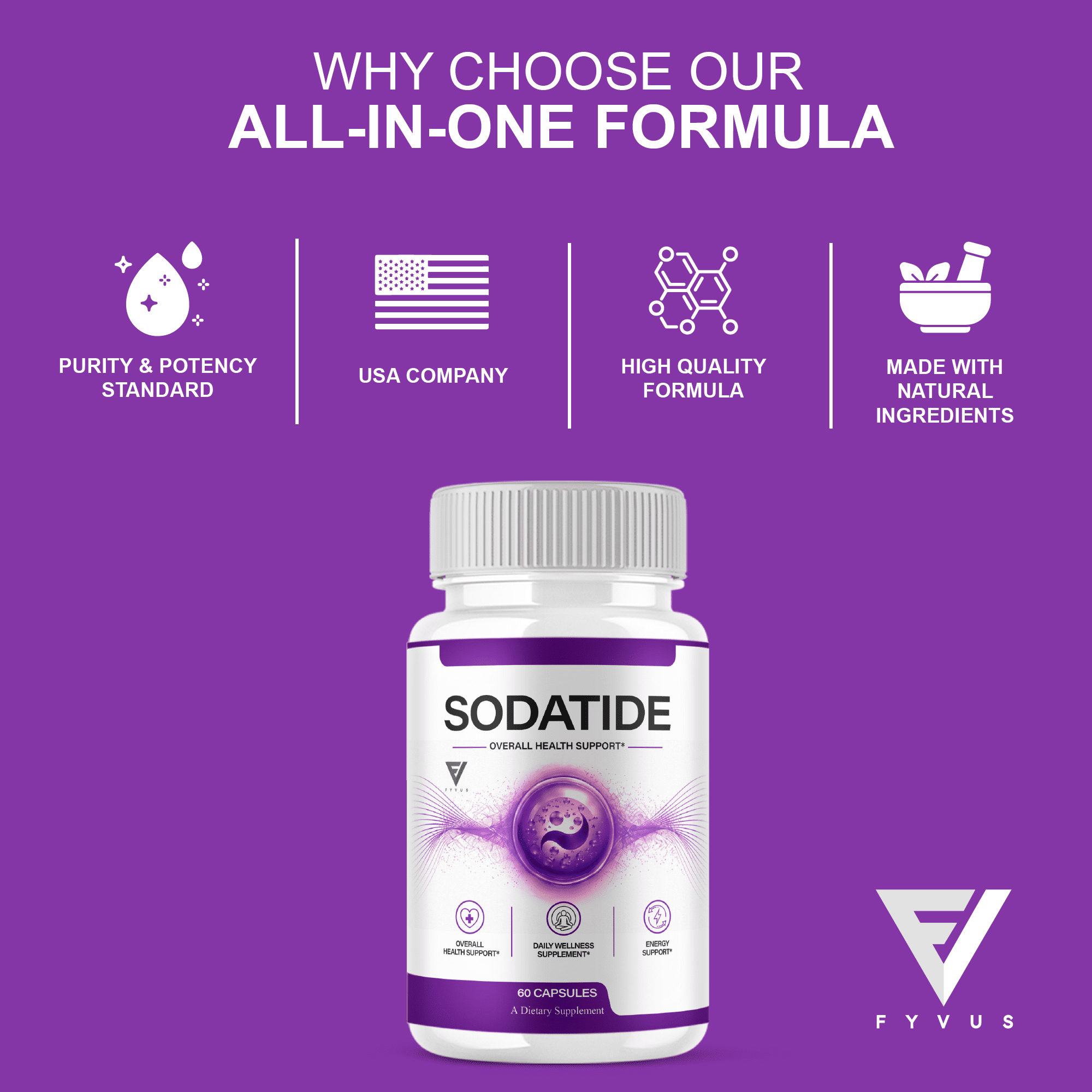 (3 Pack) Sodatide Weight Management Support, Sodatyde Supplement (180 Capsules)